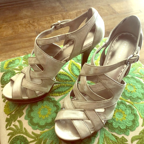 Coach platinum Aenya metallic heel - Picture 1 of 6